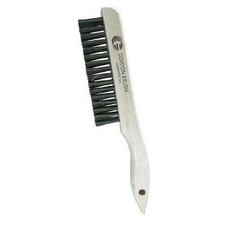 Gordon Brush 3x16 Row 0.006" Carbon Steel Wire and Wood Shoe Handle Plater's Brush 443CS006G